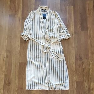 Long Lightweight Striped Trench NWT